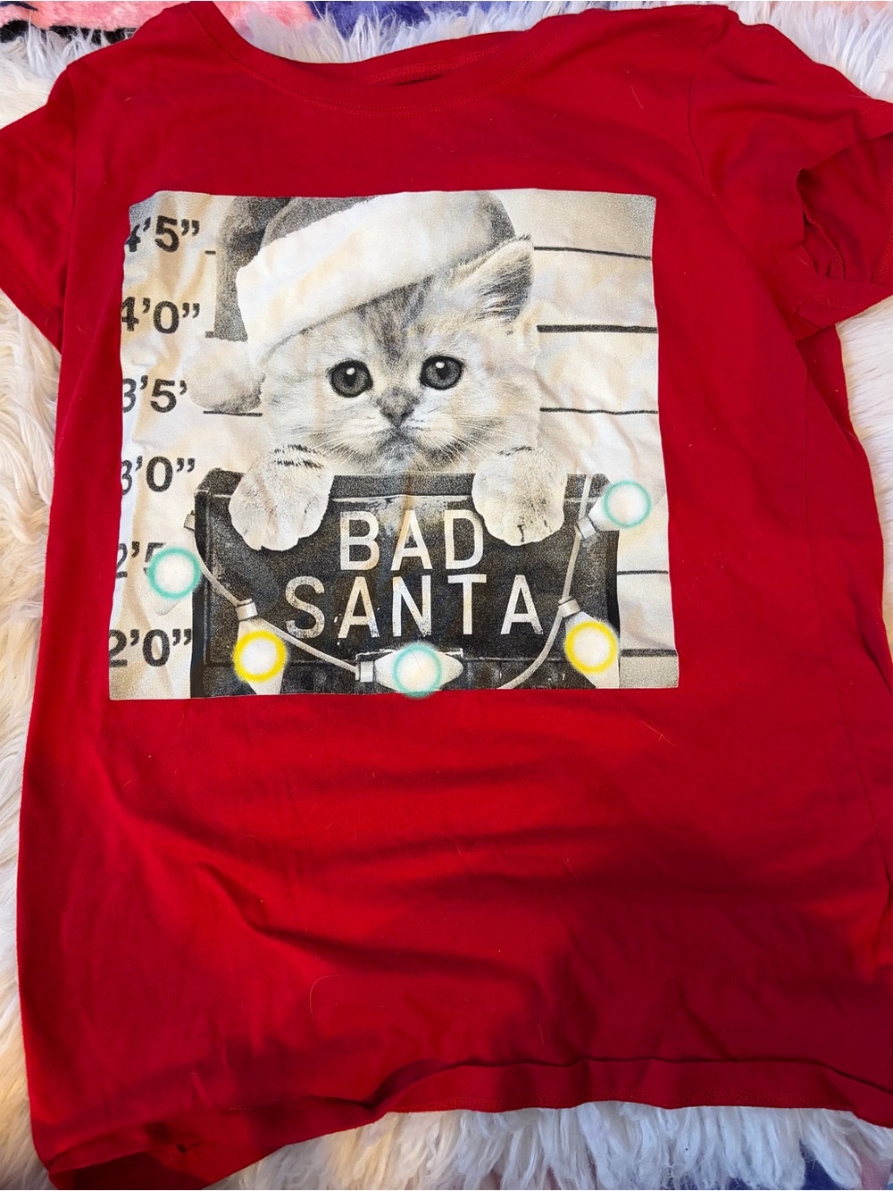 'Bad Santa' Kitten Christmas Graphic Tee